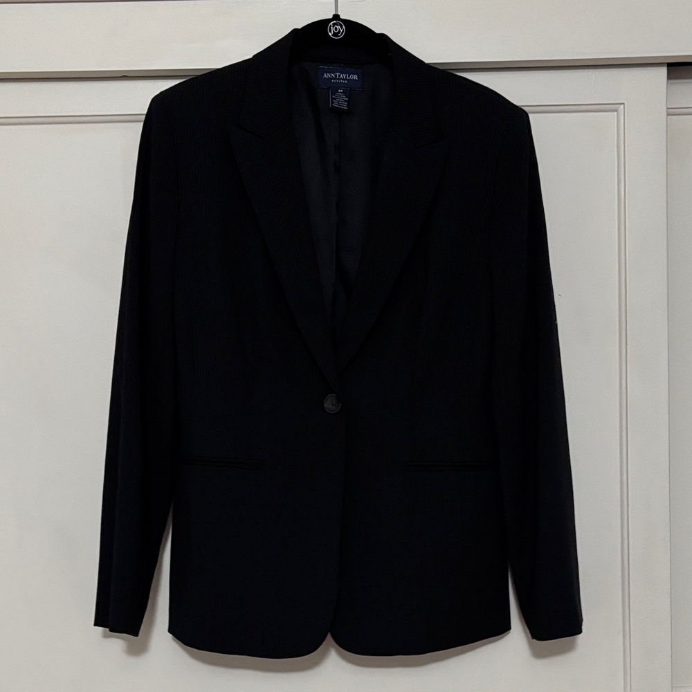 Ann Taylor Classic Black Suit Jacket size 4P